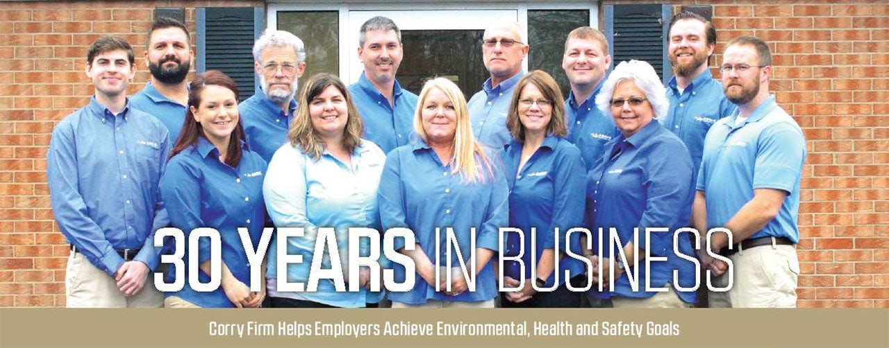 thirty years in business corry firm helps employers achieve environmental health and safety goals